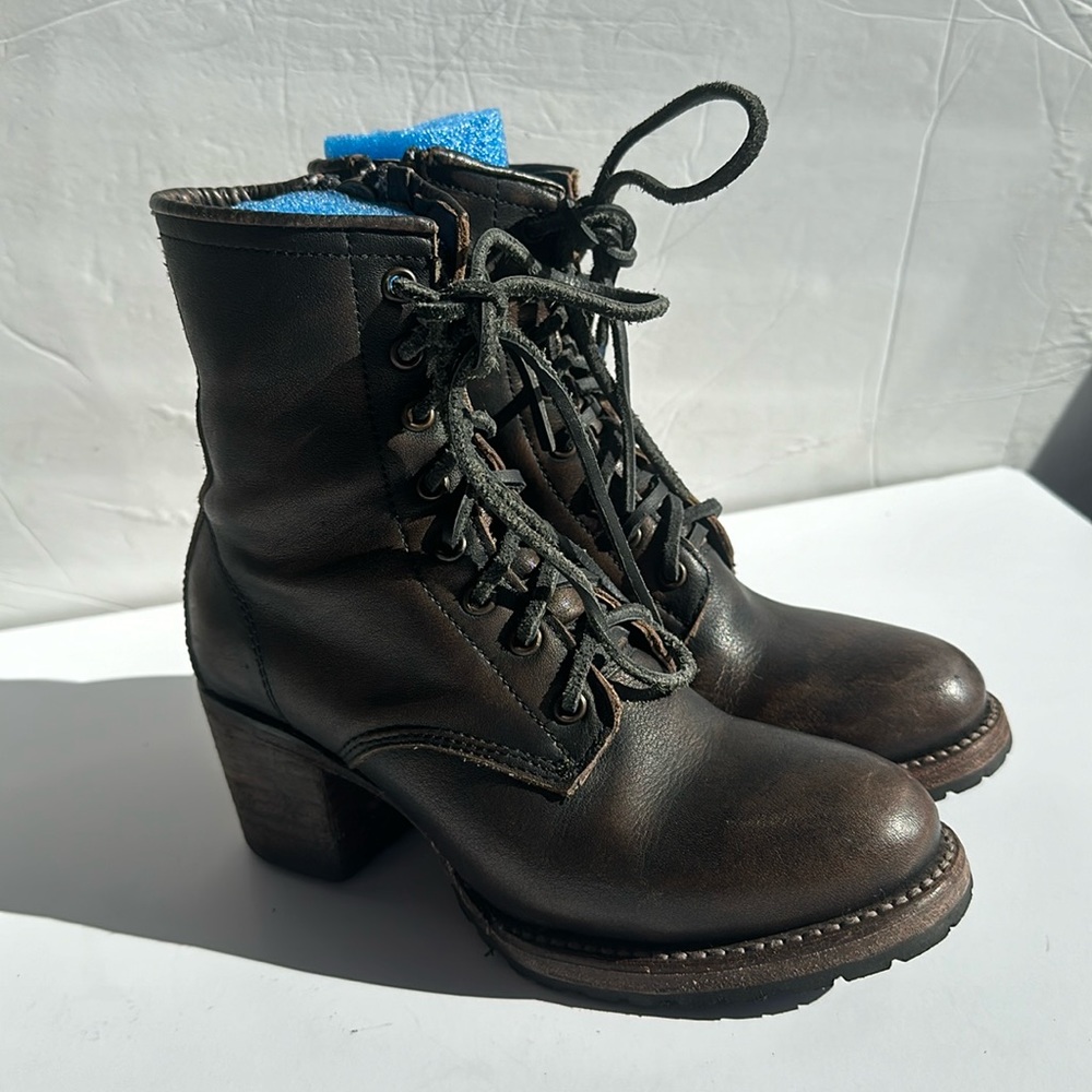 Freebird By Steven Cavalier Leather Women's Ankle Boots In Black Distressed-Sz 8